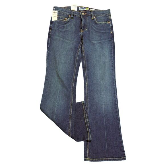 Old Navy Women's Blue Denim Low Waist Boot Cut Stretch Jeans 4 Short - Picture 1 of 8